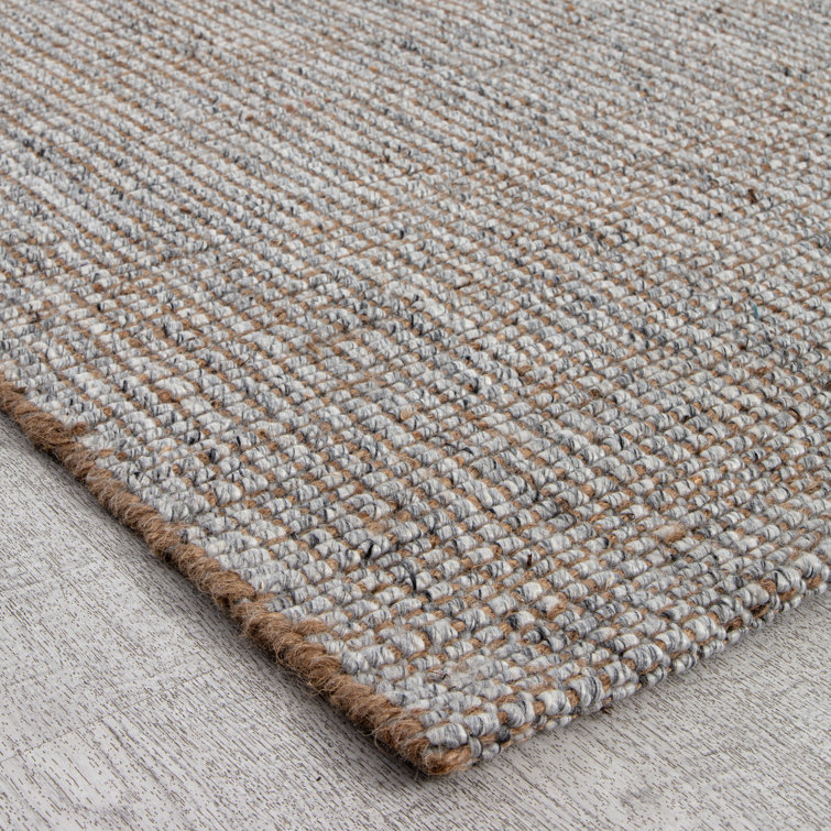 Kline Jute and PET Rug Without Backing Gray (Boucle) Birch Lane